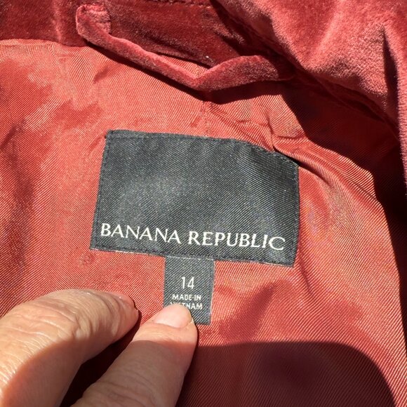 EUC Banana Republic Double-Breasted Cabin Red Velvet Blazer - Picture 11 of 12